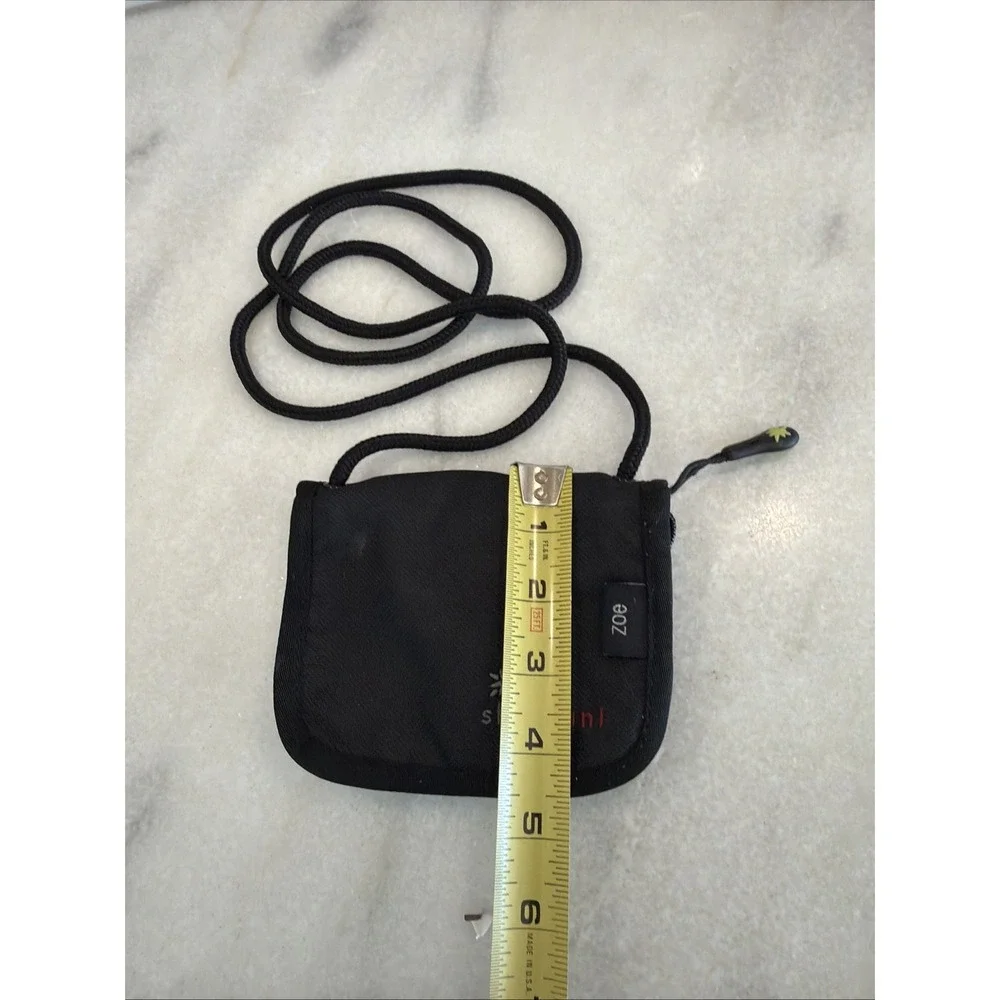Sherpani Zoe Wallet Bag Zip Purse Canvas Black & White Small 6x4 Long‎ Strap